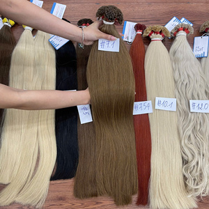 Extensions capillaires à pointe plate en gros, double épaisseur, couleur naturelle, extensions de cheveux humains vietnamiens à la kératine - Product Image 1