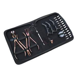 Hair Extension Stylist Tools Kit Bead <b>Box</b> Alligator Clips Microbeads Crimping Plier Tape Press Tool Pulling Loop Bead <b>Remover</b> - Product Image 1