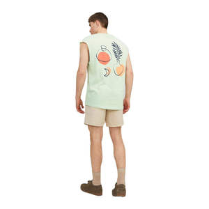 Nouveauté 2026 – Débardeur Homme Vert Menthe Sans Manches – T-shirt Décontracté en Coton à Imprimé Graphique – Gilet Respirant Style Streetwear Estival - Product Image 3