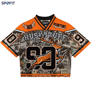 Maillot de football américain personnalisé rétro camouflage en polyester coupe ample avec maille, vente en gros - Product Image 1
