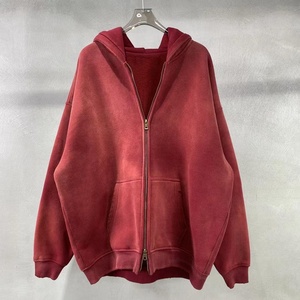 Sudadera con Capucha y Cremallera para Mujer, Mezcla de Poliéster/Algodón, Secado Rápido, Hombros Caídos, Manga Larga, Color Sólido, Estilo Oversize - Product Image 6