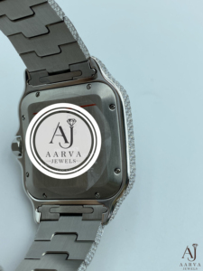 AARVA JEWELS หรูหรา มิโยตะ สแควร์ ไดมอนด์นาฬิกาสแตนเลสสตีล อนาล็อก ควอตซ์ ผู้หญิง 30 มม. คริสตัลแซฟไฟร์ 20 มม. ตัวล็อคแบบพับได้ - Product Image 3