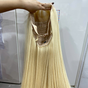 Proveedor de Pelucas de Cabello Humano con Frente de Encaje, Cabello Rubio Liso, 100% Cabello Humano Vietnamita, Peluca Natural con Frente de Encaje - Product Image 3