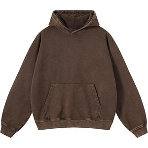 Sudadera con capucha con cremallera de Terry francés de 400 GSM gruesa pesada del fabricante personalizado parche bordado Vintage y lavado ácido para invierno - Product Image 4