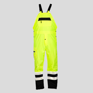 Custom Hi Vis ANSI Certified Thermal Bib Overalls <b>Heavy</b> <b>Duty</b> Waterproof Safety Workwear Pants with Reflective <b>Tape</b> Unisex - Product Image 1