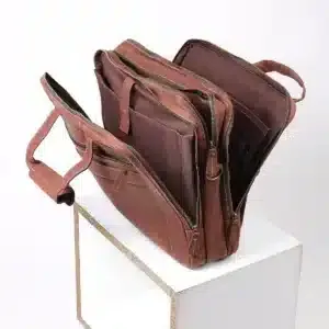 Vintage Brown Leather Laptop <b>Briefcase</b> Premium Business Office Bag with Multi Pocket Organizer & Large Capacity Design - Product Image 6