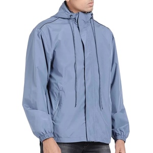 Chaqueta Cortavientos Azul Claro para Hombre, de Alta Calidad, Tejido Ligero, Estilo con Cremallera, Talla Grande, BY HI 2026 - Product Image 3