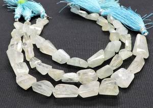 Perles de pierres précieuses en aquamarine naturelle, facettées, de forme irrégulière, 10-12 mm, perles d'aquamarine en vrac, 8,5 pouces, pour la création de bijoux - Product Image 5