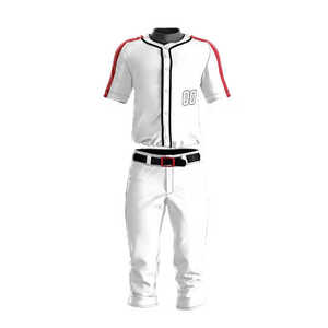 Ensemble d'uniformes de baseball imprimés respirants et personnalisables pour hommes, haute qualité, manches courtes, bretelles réglables, couleurs personnalisées - Product Image 6
