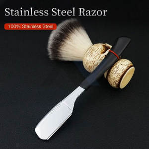 Maquinilla de Afeitar Manual de Acero Inoxidable Premium, Nueva, No Plegable, para Bikini, Axilas y Cejas, con Mango Recto - Product Image 6