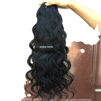 Extensions de cheveux naturels vierges Remy non traités Nandee House 100% avec bandes adhésives, double épaisseur, ondulation naturelle, légères et écologiques