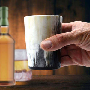 Verre à shot en corne polie de qualité supérieure, écologique, avec couvercle, pour eau, bière, vin, maison, hôtel, restaurant, multi-usages - Product Image 5