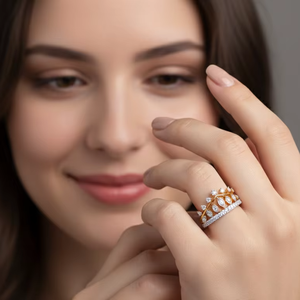 Anillo de Diamantes con Corona de Oro de Lujo, Diseño de Tiara, Joyería de Oro Real para Mujer, Regalo de Boda, Compromiso o Aniversario - Product Image 6