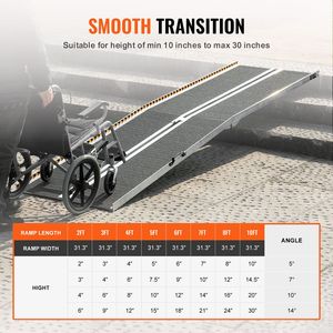 Rampa Plegable Portátil de Aluminio para Sillas de Ruedas de 10 pies, Capacidad de 800 Libras, Superficie Antideslizante, Rampa Plegable para Scooters de Movilidad para Personas con Discapacidad - Product Image 5