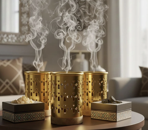 Luxury Metal <b>Incense</b> <b>Holder</b> with Elegant Cutwork Designer <b>Incense</b> Burner for Home Fragrance & Ramadan Decorative Bakhoor <b>Incense</b> - Product Image 3