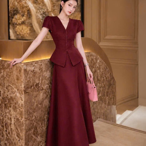 Fashion Two Piece skirt long <b>Set</b> Women's chiffon Sleeveless Full Length Solid Casual Skinny Fit Washable Eco-Friendly Customized - Product Image 2