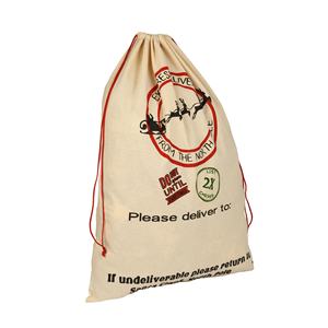 Bolsa de lona con cordón de algodón Calico, bolsa de regalo de Navidad con logotipo personalizado de alta calidad H70 a W50 cm - Product Image 2