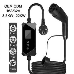 Estación de Carga Portátil para Vehículos Eléctricos, Ajustable, Nuevo Estándar Chino AC 230V OEM ODM GBT 7kW/11kW, con Funciones Inteligentes de Corriente - Product Image 1