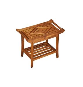 Banco de ducha de madera de teca hecho en Indonesia, muebles de madera maciza - Product Image 1