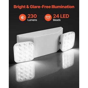 Paquete de 4 Lámparas LED de Emergencia Comerciales con Batería de Respaldo, CA 120/277V, para Uso Comercial y Empresarial - Product Image 4