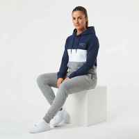 Ensemble de survêtement color block pour femme, en polaire, à capuche, manches longues, coupe classique, toutes saisons, vêtements de sport décontractés, gris, marine, blanc