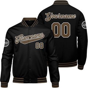 Veste universitaire matelassée pour homme, style varsity, automne-hiver, col montant, coupe-vent, veste bomber en laine personnalisée - Product Image 1