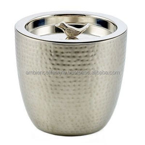 Cubo de hielo de acero inoxidable premium con tapa y pinzas, duradero, de doble pared aislada, para uso en el hogar o bar. - Product Image 2