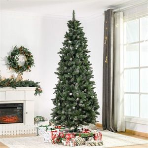 Lussuoso Albero di Natale Artificiale da 2,3 m Personalizzabile, Pino da 210 cm con Base, Bacche Decorative in PET, PVC, PE - Product Image 1