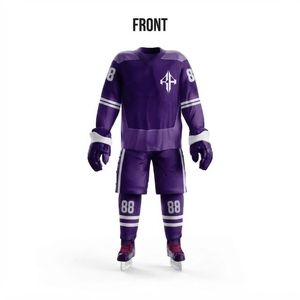 Conjunto de Uniforme de Hockey sobre Hielo RIVIAN ATLANTIC de Color Sólido con Impresión por Transferencia de Calor, 100% Poliéster de Primera Calidad para Hombre - Product Image 2