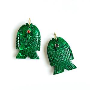 Pendentif Poisson en Malachite AAA, Argent 925, Fait Main, Breloque Poisson en Pierre Précieuse, Collier Sculpté à la Main, Cristal de Guérison, Fabrication de Bijoux, Vente en Gros - Product Image 2