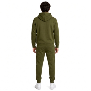Ensemble de survêtement unisexe en molleton jaune moutarde à capuche, manches longues, 100 % coton, style streetwear, coupe classique, pour l'hiver - Product Image 2