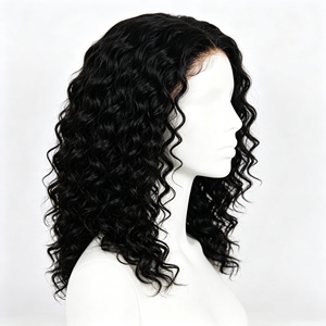 วิกผมหน้าผากลูกไม้ 13*4 สีดำ ขนาดกลาง ยาว แน่น หยิกแบบแอฟโฟร แสกกลาง - Product Image 3