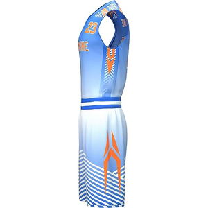 Tenue de basketball pour hommes adultes, 100% polyester, respirante, séchage rapide, légère, ensemble maillot et short de sport - Product Image 3