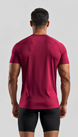 T-shirt décontracté pour homme en jersey 100% coton 220 GSM, col rond, manches courtes, rose uni, vêtements de sport |   Logo avant |   Vêtements de sport à séchage rapide