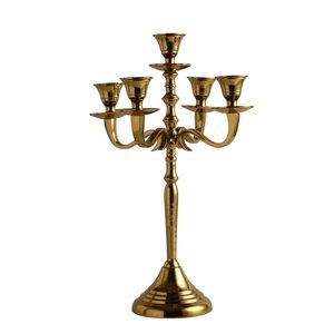 Candelabro de Aluminio Dorado de Cinco Brazos, Hecho a Mano, Resistente al Calor, Ecológico, para Decoración del Hogar, Bodas y Cumpleaños - Product Image 5
