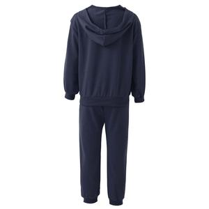 Chándales para niños de otoño e invierno de poliéster liso personalizado con cremallera para gimnasio traje deportivo conjuntos de chándales de dos piezas para niños - Product Image 3