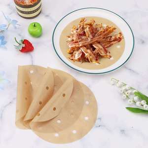 Papiers de cuisson pour friteuse à air, carrés, antiadhésifs, de qualité alimentaire, en papier sulfurisé avec revêtement PE pour la cuisson et la pâtisserie - Product Image 2
