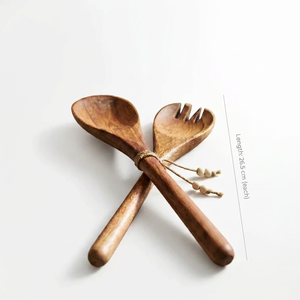 Cuillère en bois pour servir, cuillère pour spatules de cuisine, cuillère pour table à manger, cuillère à soupe, ensemble de cuillères artisanales pour la cuisine - Product Image 5