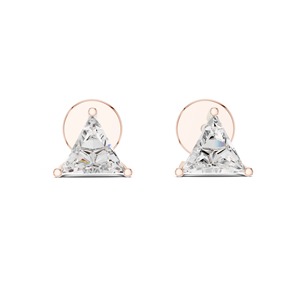 Boucles d'oreilles clous solitaires en moissanite taille triangle pour femme, avec fermoir push-back, minimalistes, pour usage quotidien, cadeau d'anniversaire - Product Image 5