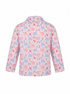 Conjunto de Pijama de Manga Larga para Bebé, en Tela de Algodón Rosa con Estampado de Frutas, Cuello Camisero, Suave, Transpirable y sin Etiquetas - Product Image 2