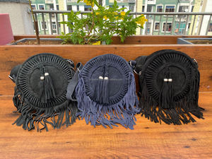 แฟชั่นใหม่กระเป๋าสะพายไหล่หนังนิ่มทรงกลมกระเป๋าสะพายข้างสไตล์โบฮีเมียนสำหรับผู้หญิงกระเป๋าสะพายข้างสไตล์คาวเกิร์ลของขวัญสำหรับเธอ - Product Image 5