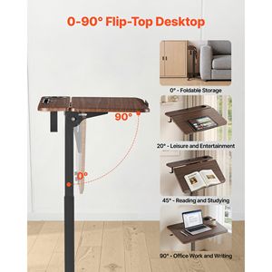 Bureau mobile réglable en hauteur 28,2 x 20,7 avec plateau inclinable, poste de travail assis-debout pour ordinateur - Product Image 4