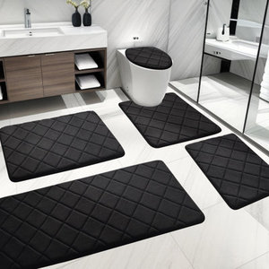Customised Ultra-fine Fiber Commerce Bathroom <b>Mat</b> Set 5 Piece Washroom Ultra Soft Memory Foam Rug Low Shipcost - Product Image 1