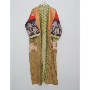 Kimono de Talla Única con Estampado Floral Vintage, Saari de Seda con Parches, Elegante y Casual, con Cierre de Cordón, Suave, Transpirable y Sexy, de Longitud Completa - Product Image 3