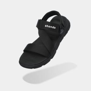 Sandalias Casuales con Tiras Cruzadas, Punta Abierta, Cierre de Velcro, Tira Elástica, Ligeras, Negras, Cómodas - Product Image 4