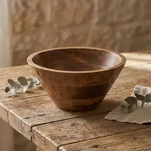 Ensemble de saladiers et d'assiettes en bois d'acacia, faits à la main, écologiques, tailles personnalisables, style moderne - Product Image 2