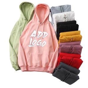 Sudaderas con capucha de algodón bordado transpirable Unisex Puff estampado Sudadera con capucha Vintage Pullover Sudadera con capucha para mujer - Product Image 1