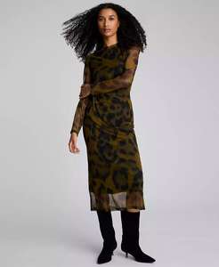 Abito Midi moderno stampato a maniche lunghe da donna | Kenneth Cole - Product Image 1