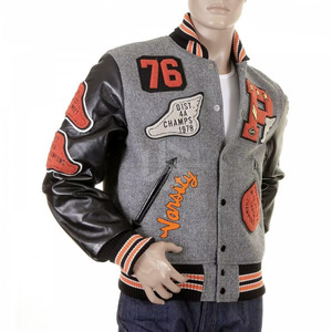OEM Custom Wool Patch Embroidery Polyester Sleeve Vintage Letterman Windproof Thick Winter Letterman Varsity Bomber <b>Jacket</b> <b>Men</b> - Product Image 4