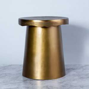 Don't Miss Modern Round Brass <b>Console</b> <b>Table</b> Contemporary Design Handmade Pedestal Base Living Room Furniture <b>Gold</b> Finish - Product Image 1